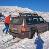 Auto kurz fest aufm weg runter vom Berg in Süd-Island